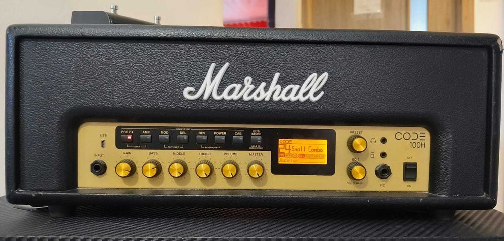 Marshall CODE100H + MG412ACF 4x12 + pedală – stack complet