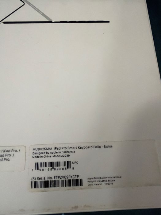 Tastatura originala apple ipad pro smart keyboard folio ipad pro 12.9 gen 3 4 5 6