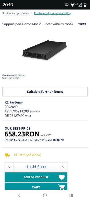 Suport de protecție Dome ( fotovoltaice)