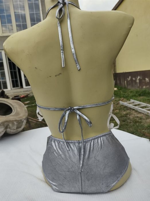 Rochie Elastica Scurta Sexy Gri Argintie  XS S M L  Trikini Argintiu