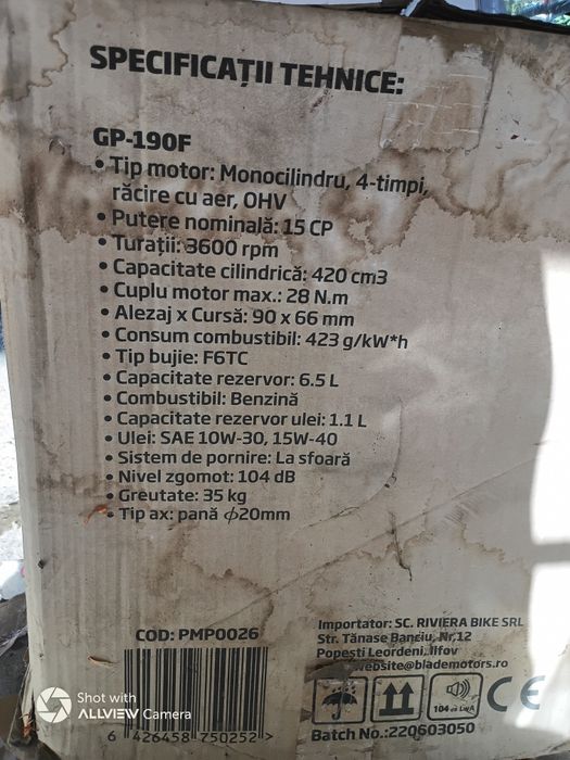 Motor pe benzina 15 cp nou