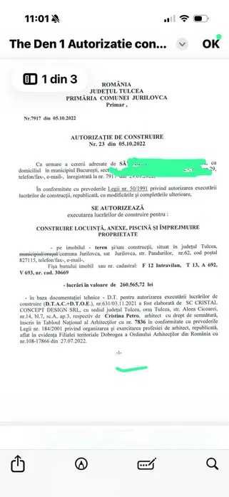Teren Intravilan Jurilovca 1.030 mp la 900m de Portul Nou (Ideal Turism / Casă Vacanță)