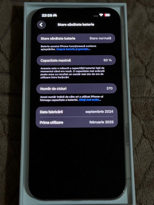 Vand iphone 16 pro max 256GB in stare perfecta
