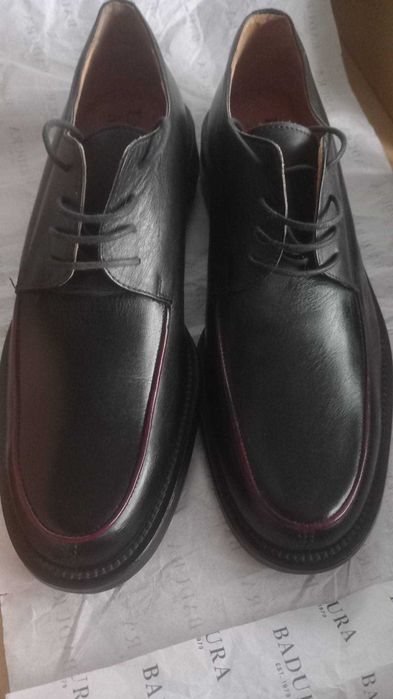 Pantofi negri piele naturală Luigino Mazza - M45