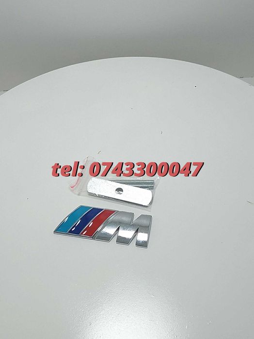 Emblema Grilaj Fata Bmw Mpower Crom Instalare Placa Cu Surub