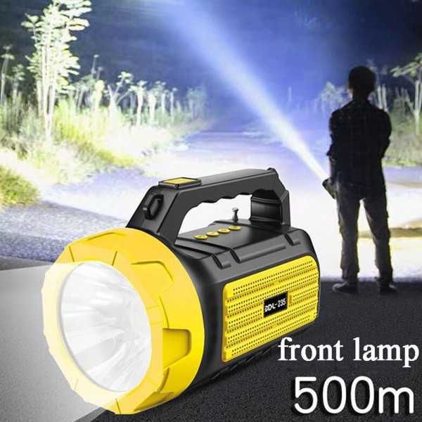 Мощен соларен LED фенер BDL-235 с вградено радио, слънчево зареждане