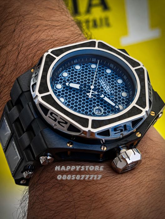 INVICTA Carbon Hawk automatic Black 55 mm, Инвикта нов мъжки часовник