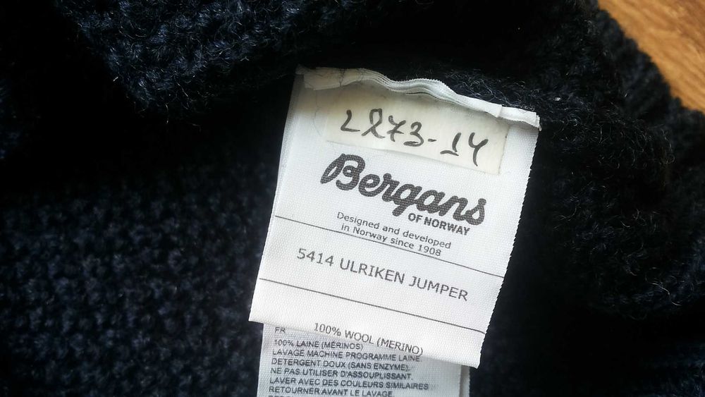 Bergans of NORWAY ULRIKEN JUMPER 100% Merino Wool размер L блуза 100% Мерино вълна - 2529