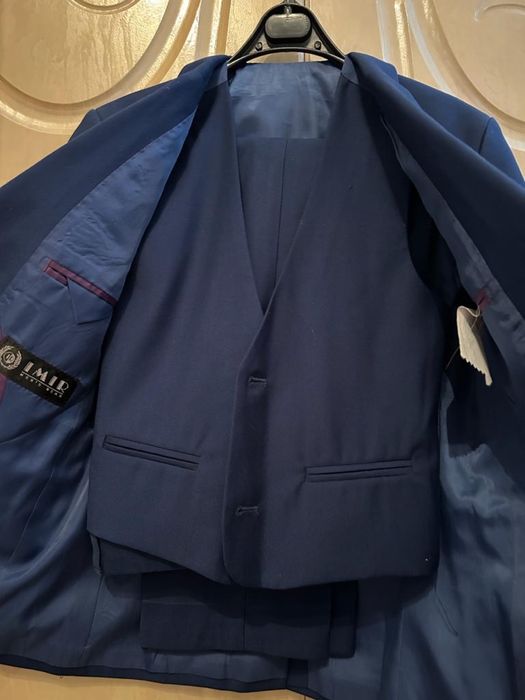 Пиджак детский синий тройка