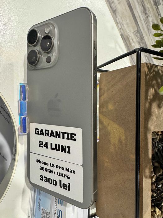 iPhone 15 Pro Max 256Gb 100% IN RATE- Din magazin,cu garantie!