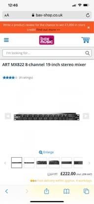 Mx822 mixer 8 channel stereo