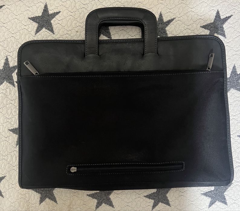 Geantă / Servietă laptop PIERRE originală – Piele & Textil (Style 634310)