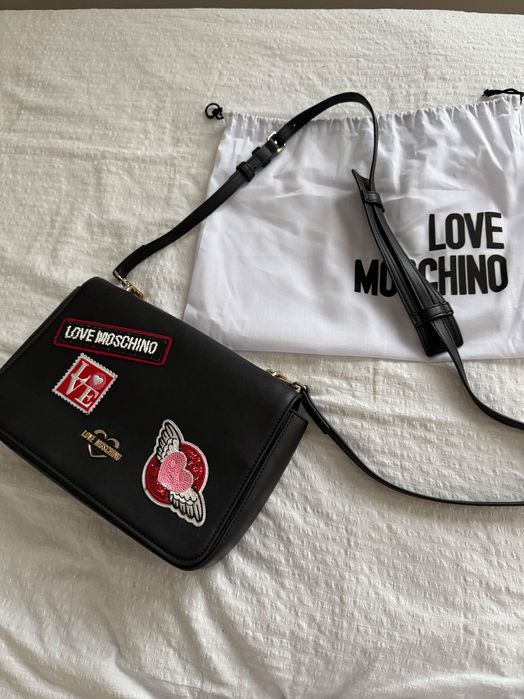 Чанта Love Moschino - черна кожа
