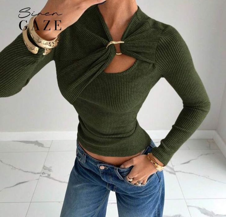 зелен е блуза тип siren