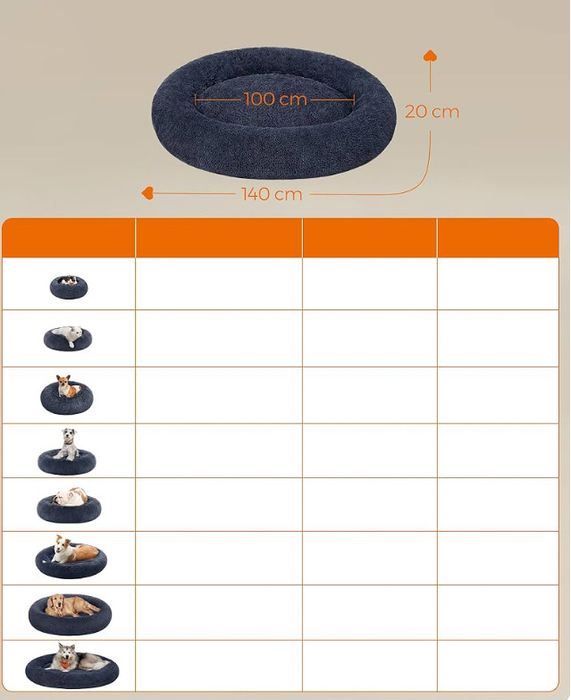 Пухкаво кучешко легло Feandrea диаметър 140см