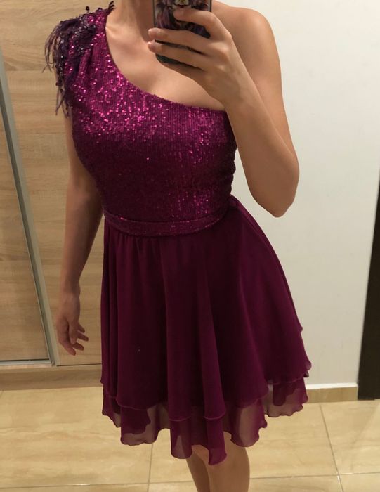 Rochie de ocazie scurta - Magenta 36