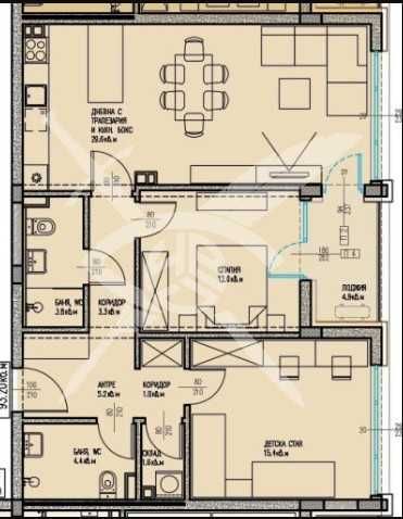 Тристаен апартамент в Мадика 819 - 28617 - 1