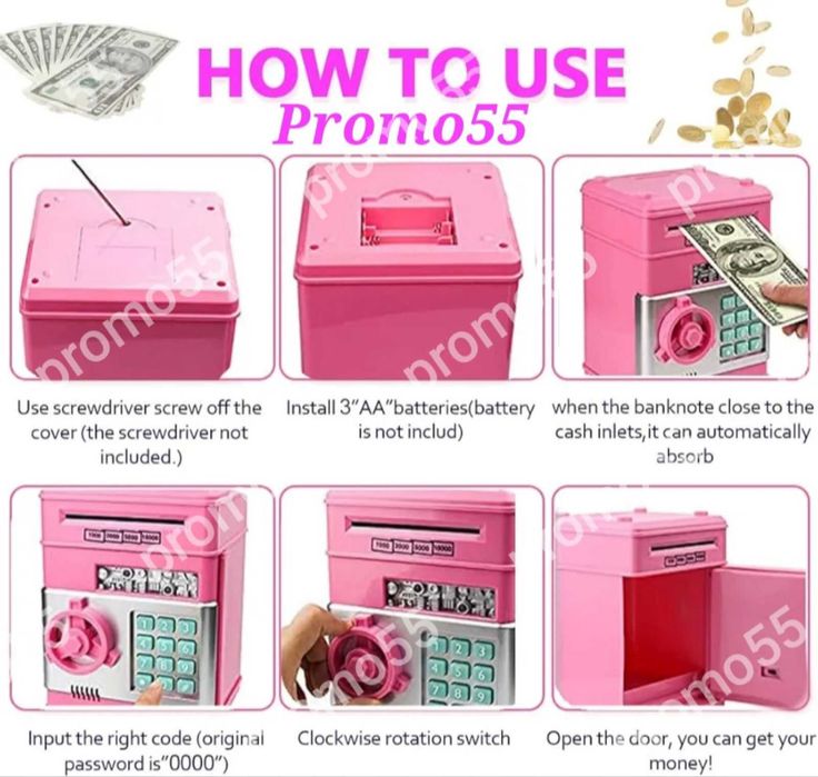 ПРОМО! Детска Музикална Касичка с Парола Светлини за Банкноти и Монети