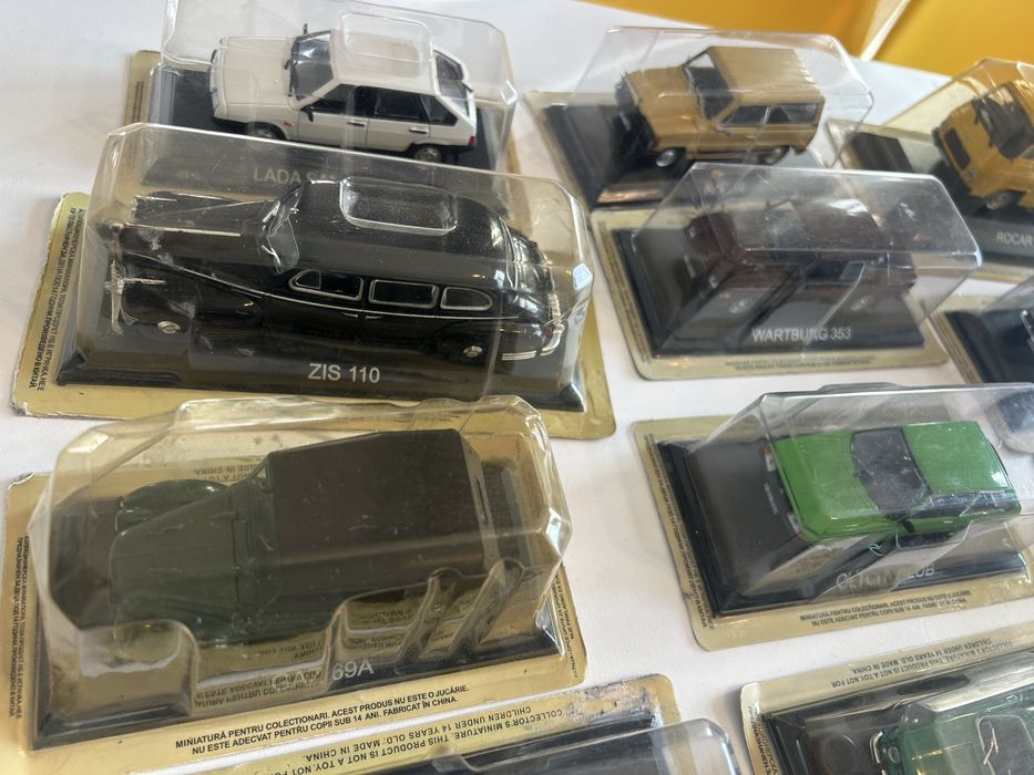 Lot 18 machete auto de colecție 1:43 - Mașini de Legendă (ARO, Dacia, Rocar, Lada)