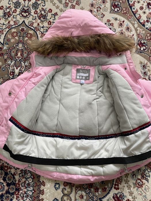 Комбинезон зимний детский для девочки. Р.98