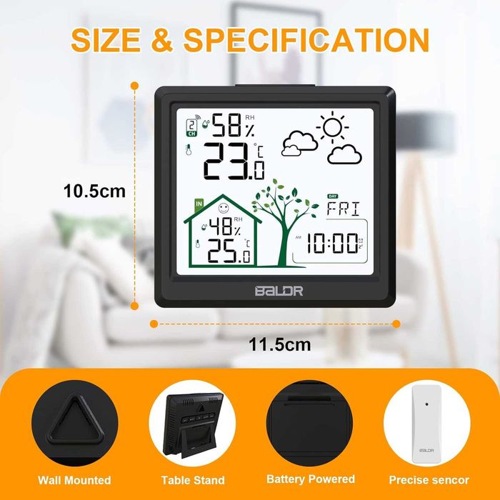 Bluetooth и Wifi  метеорологична станция  с външен сензор LEVIPE