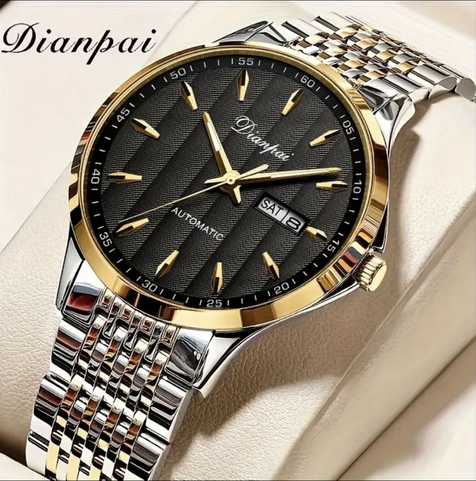 Мъжки класически-автоматичен бизнес часовник Dianpai* с две визий на циферблата!