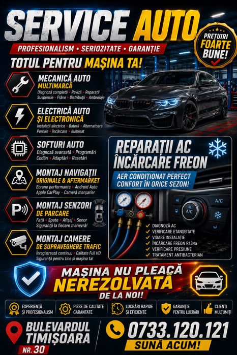 Service Auto MULTIMARCA Autorizat Rar -MECANICA Auto-ELECTRICA Auto