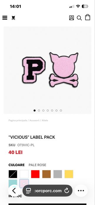 Geaca Porc + patch roz cadou