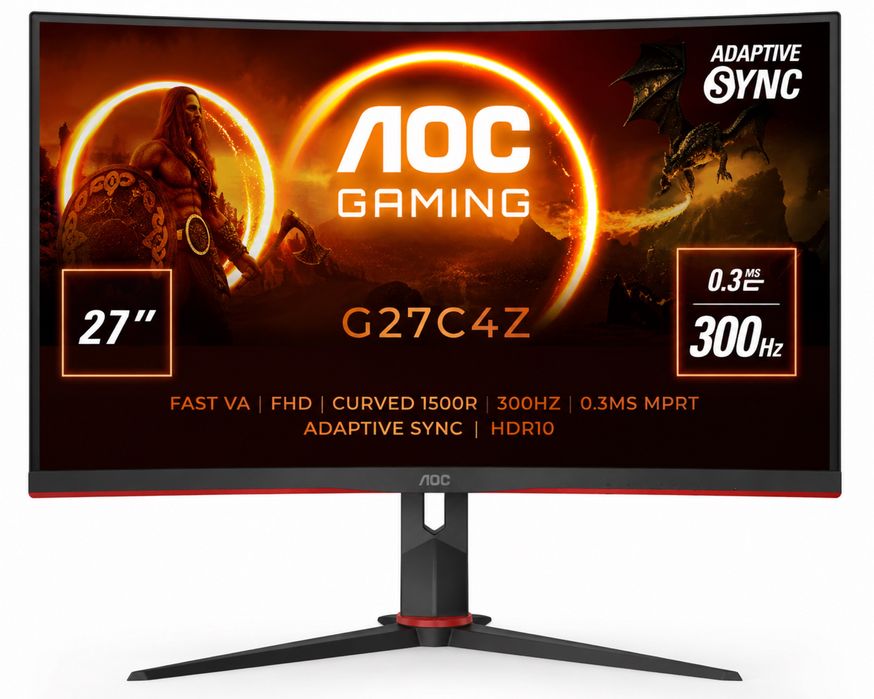 AOC C27G4Z игровой монитор с частотой обновление до 300Гц (overclock)