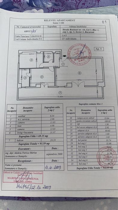 Proprietar!Apartament 3 camere Titan Strada Rasinari 4A. Bloc 2009