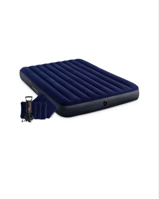 Saltea gonflabila, 2 persoane, 203 x 152 x 25 cm + pompa + 2 perne