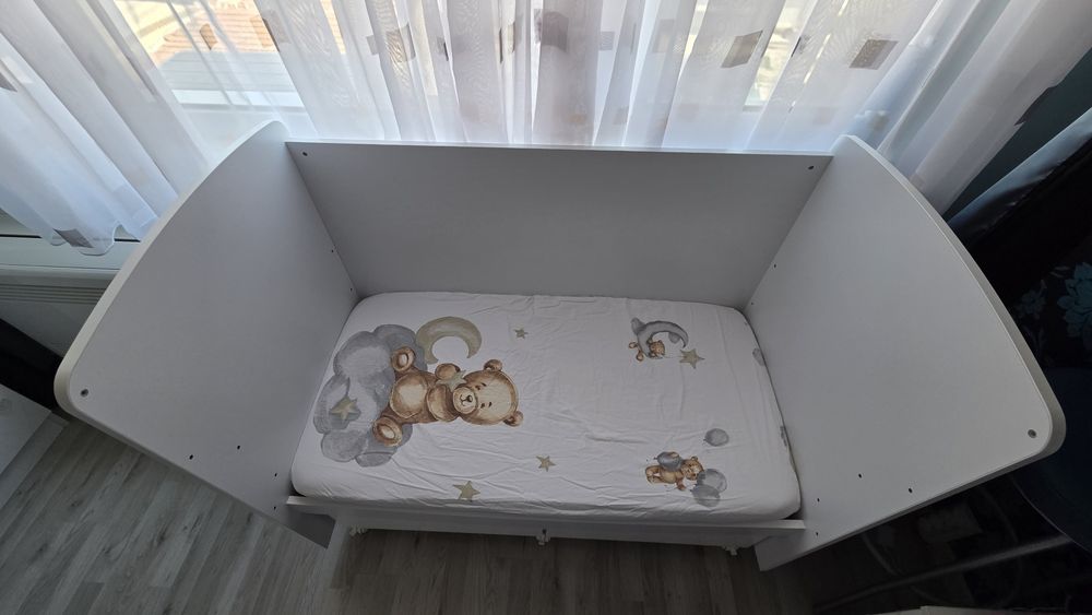 Дървена Бебешка кошара 60/120 с люлеещ механизъм