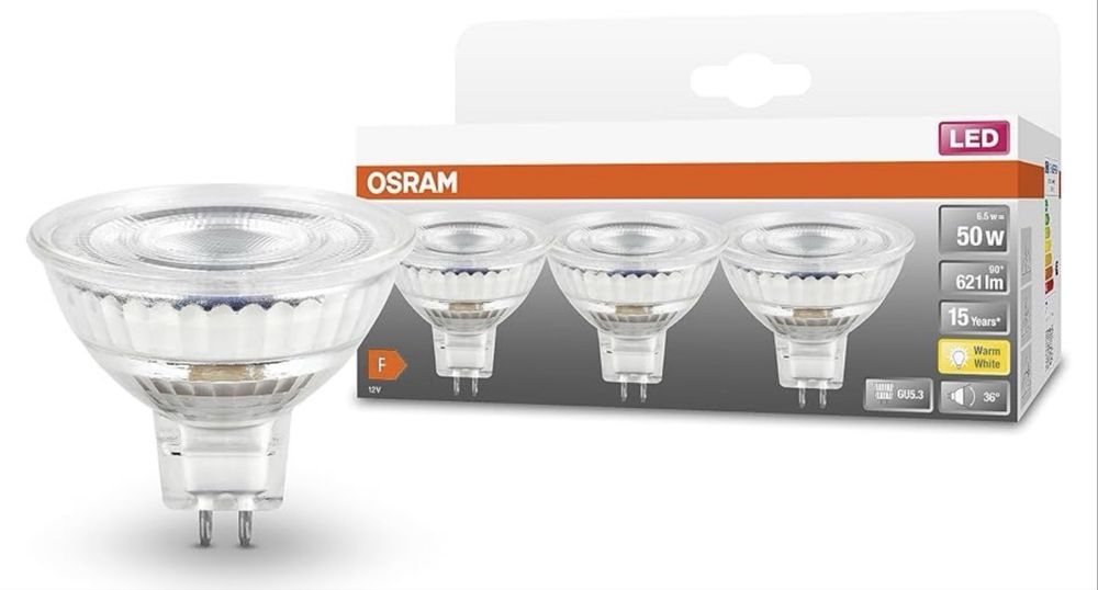 OSRAM 3 buc. becuri LED reflectoare MR16