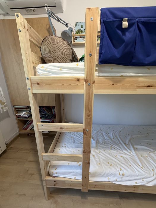 Pat supraetajat lemn MYDAL  IKEA 90/200+2 saltele