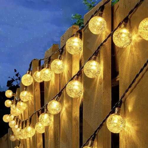 Декоративна дълга 12 метра соларна гирлянда - 100 лампи ЛЕД осветление