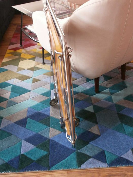 Помощна Маса за Сервиране на Колелца 60/40см от СССР Сгъваема