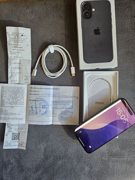 iPhone 16 Black 128GB 92% Battery Health Гаранция документи

СЪСТОЯНИЕ