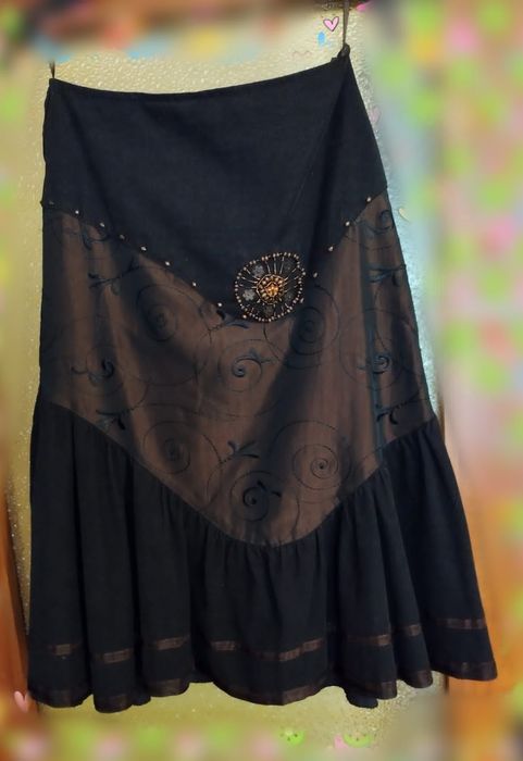 Fustă de catifea și mătase