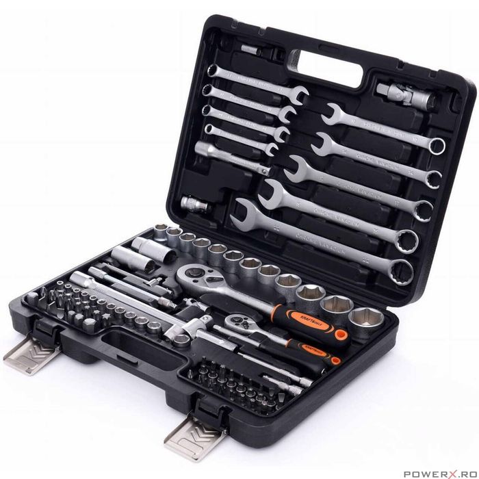 Trusa de scule, set chei pentru ateliere, 82 piese, Kraft