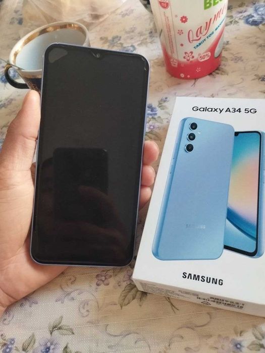 Samsung a 34 5g 8/256 5 oy garantyasi bor feolitviy rang ikta petno bo