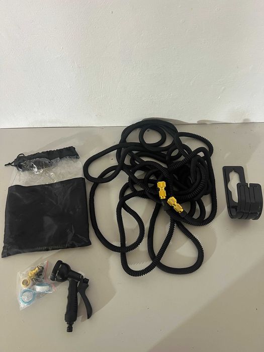 Furtun de grădină flexibil, extensibil, cu pistol de stropit