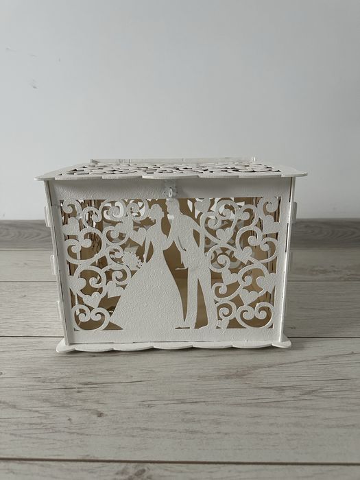 Cutie dar nuntă alba