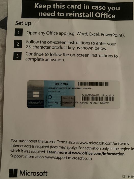 Продам microsoft office pro 2019.