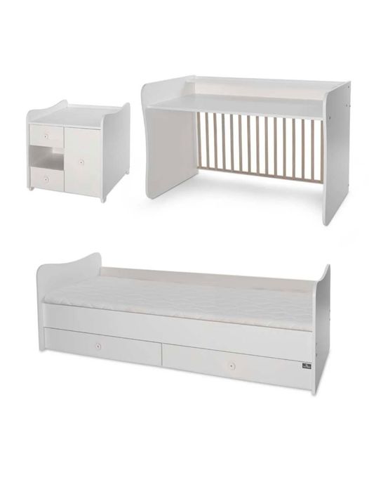 Mini Max Бебешко легло-люлка бяло трансформиращо се Lorelli