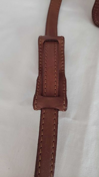 Маркова италианска чанта от естествена кожа в кафяв цвят