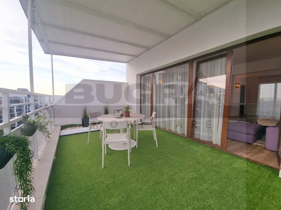 Penthouse superb pe 2 nivele, orientat E-V, cartier Buna ziua