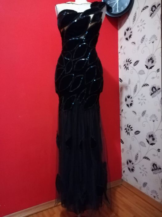 Rochie SPECIALA catifea petale frunze