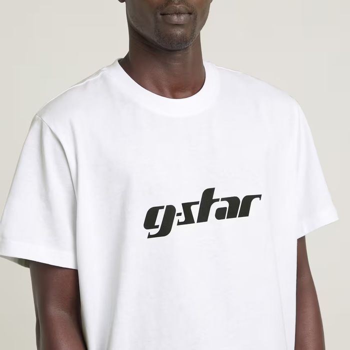 Оригинална унисекс тениска G-Star Raw Cursive M , L нова бяла Loose