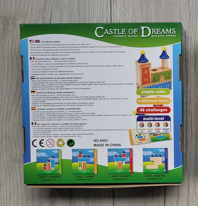 Joc logica si creativitate, cuburi lemn (Castle of Dreams)