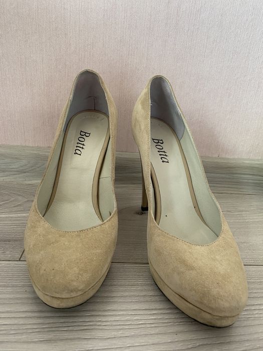 pantofi Botta cu toc, piele întoarsa